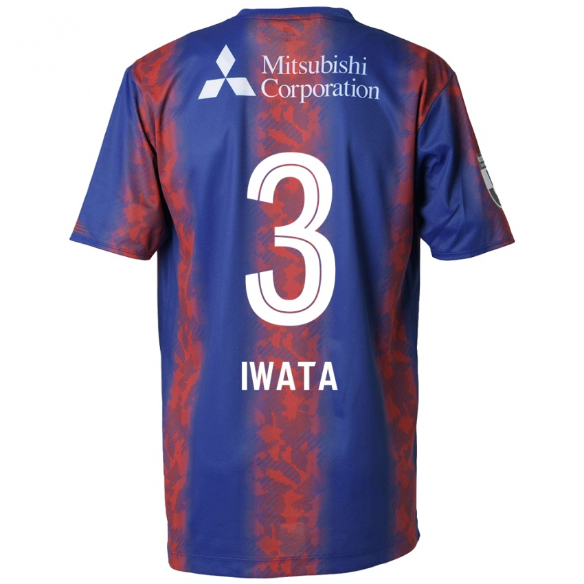 Kinder Yuki Iwata #3 Blau Rot Heimtrikot Trikot 2024/25 T-Shirt Belgien