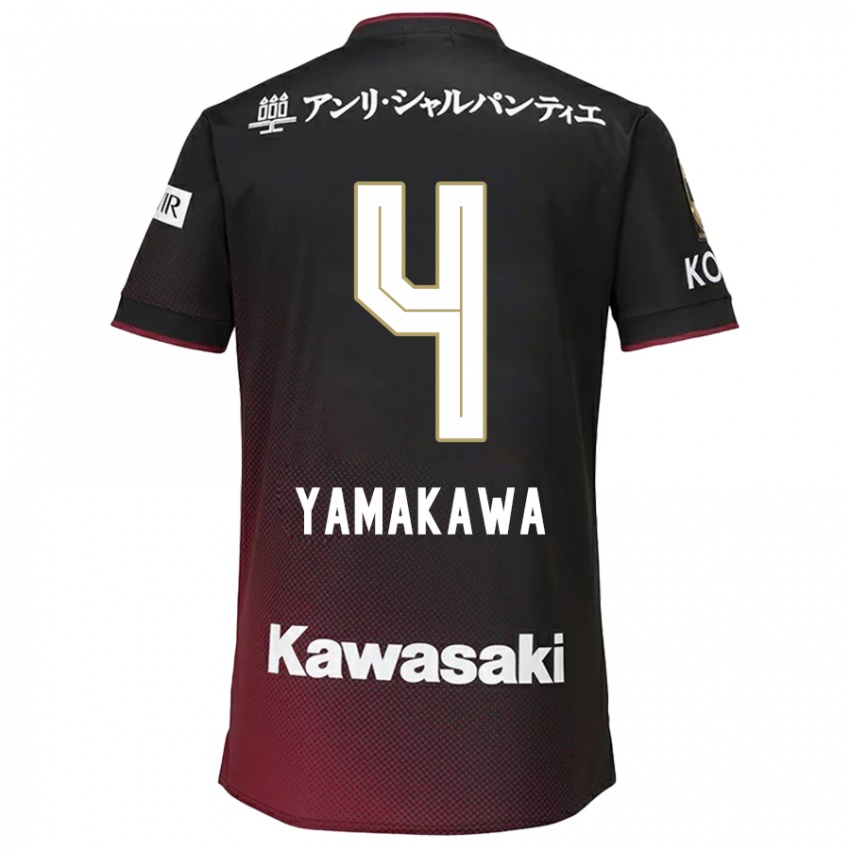 Kinderen Tetsushi Yamakawa #4 Zwart Rood Thuisshirt Thuistenue 2024/25 T-Shirt België