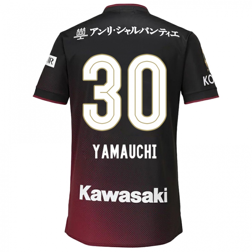 Kinder Kakeru Yamauchi #30 Schwarz Rot Heimtrikot Trikot 2024/25 T-Shirt Belgien