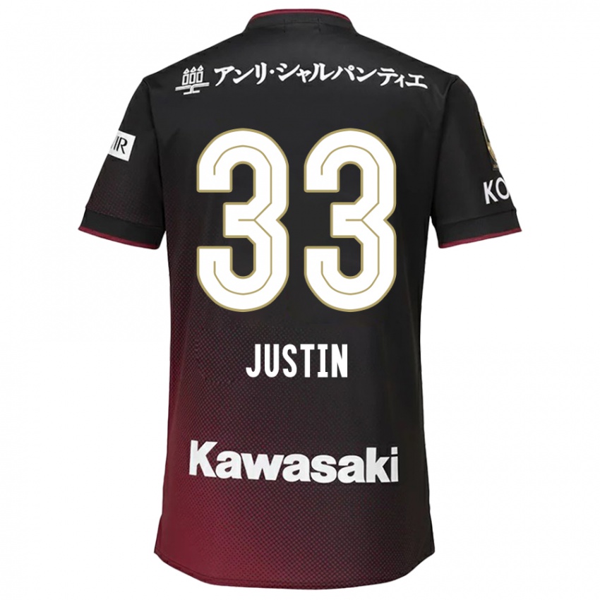 Kinderen Justin Homma #33 Zwart Rood Thuisshirt Thuistenue 2024/25 T-Shirt België