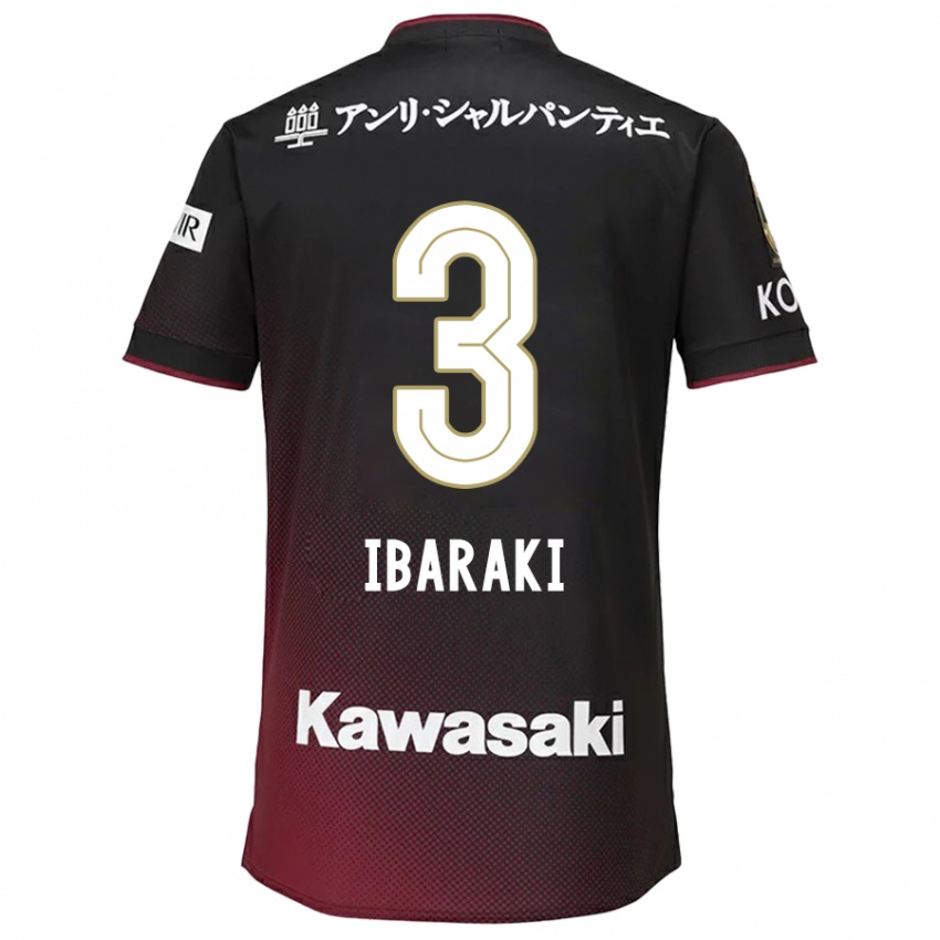 Kinderen Riku Ibaraki #3 Zwart Rood Thuisshirt Thuistenue 2024/25 T-Shirt België