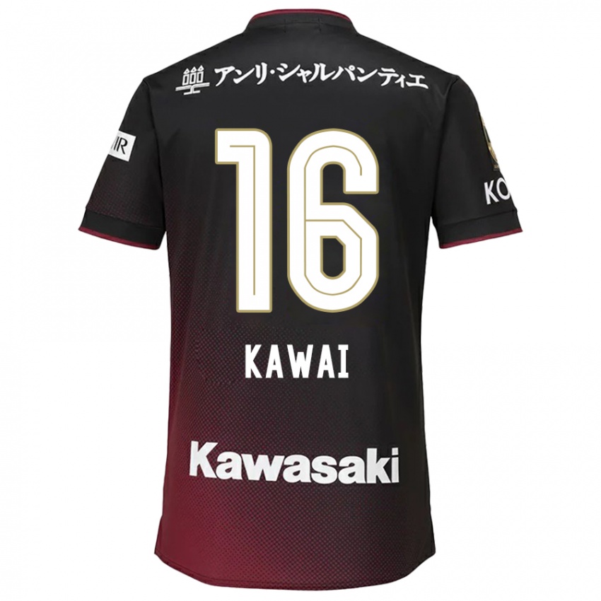 Kinderen Yuka Kawai #16 Zwart Rood Thuisshirt Thuistenue 2024/25 T-Shirt België