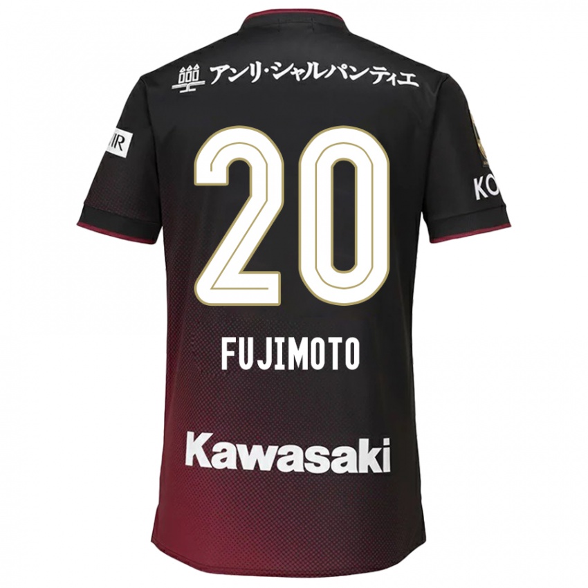 Kinderen Riku Fujimoto #20 Zwart Rood Thuisshirt Thuistenue 2024/25 T-Shirt België