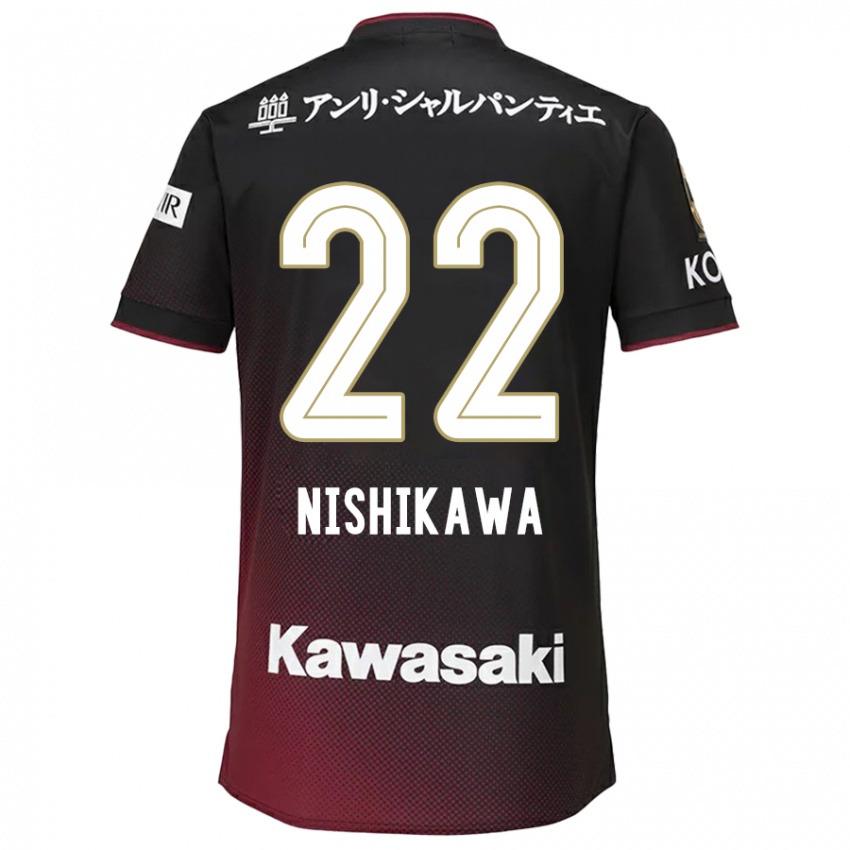 Kinderen Aiku Nishikawa #22 Zwart Rood Thuisshirt Thuistenue 2024/25 T-Shirt België