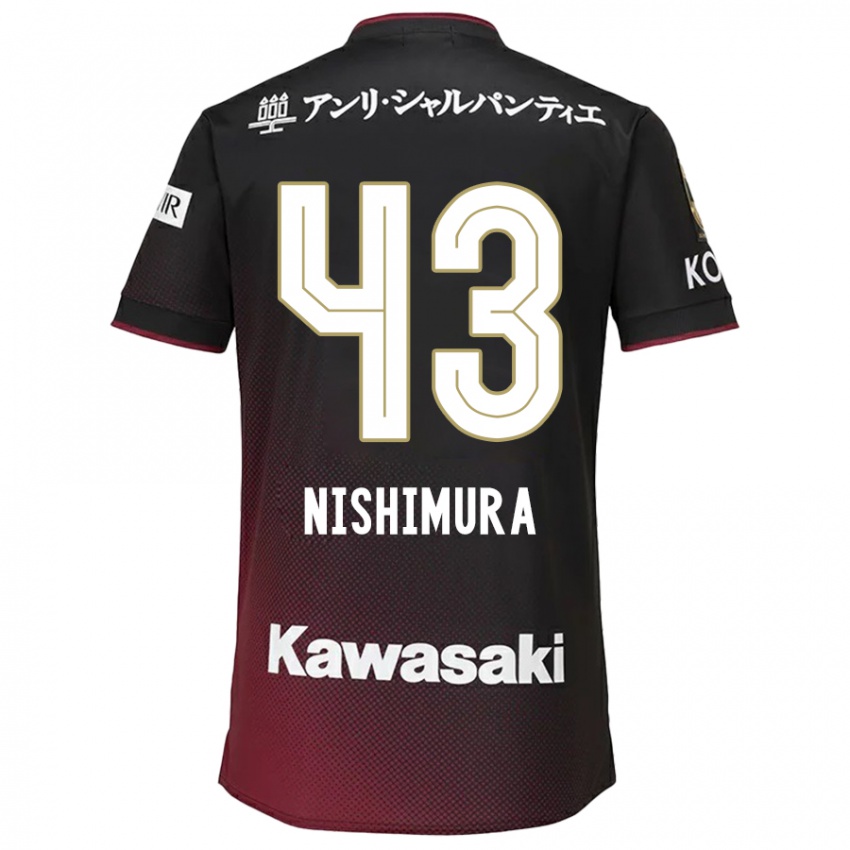 Kinderen Nagi Nishimura #43 Zwart Rood Thuisshirt Thuistenue 2024/25 T-Shirt België