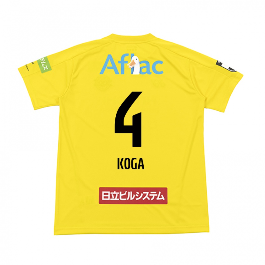 Enfant Maillot Taiyo Koga #4 Jaune Noir Tenues Domicile 2024/25 T-Shirt Belgique