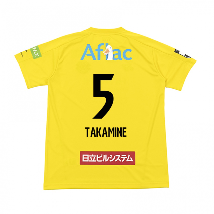 Enfant Maillot Tomoki Takamine #5 Jaune Noir Tenues Domicile 2024/25 T-Shirt Belgique