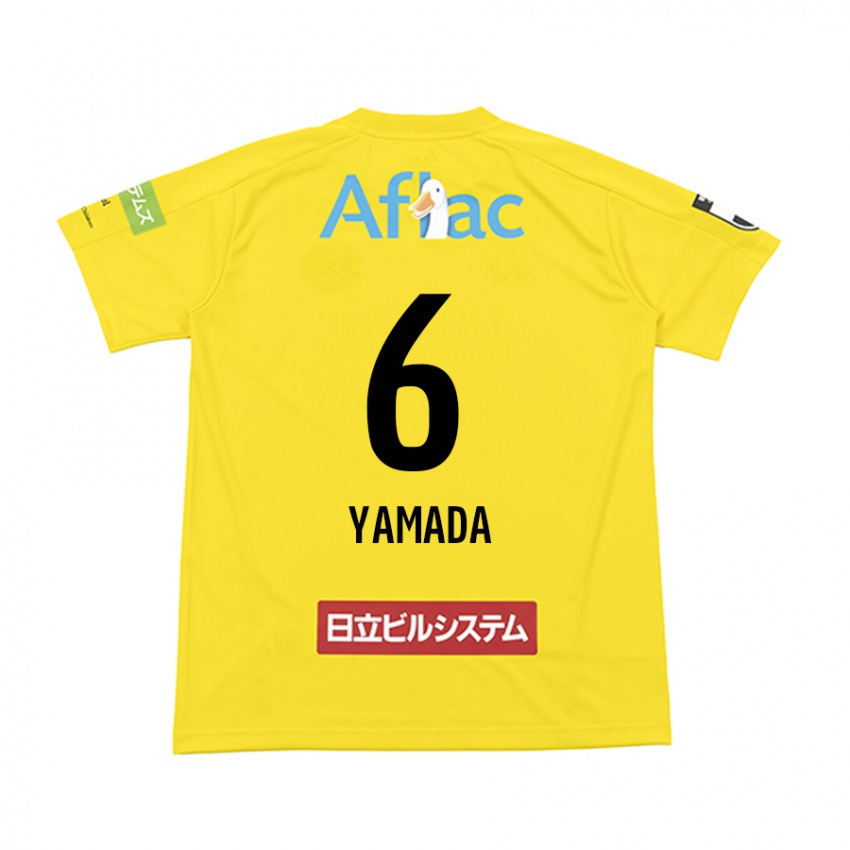 Enfant Maillot Yuto Yamada #6 Jaune Noir Tenues Domicile 2024/25 T-Shirt Belgique