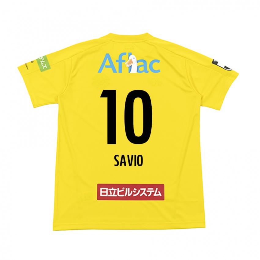 Enfant Maillot Matheus Savio #10 Jaune Noir Tenues Domicile 2024/25 T-Shirt Belgique