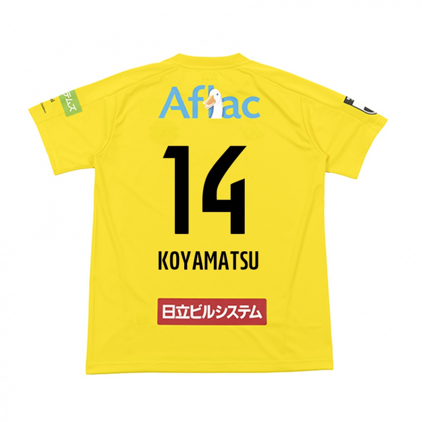 Enfant Maillot Tomoya Koyamatsu #14 Jaune Noir Tenues Domicile 2024/25 T-Shirt Belgique