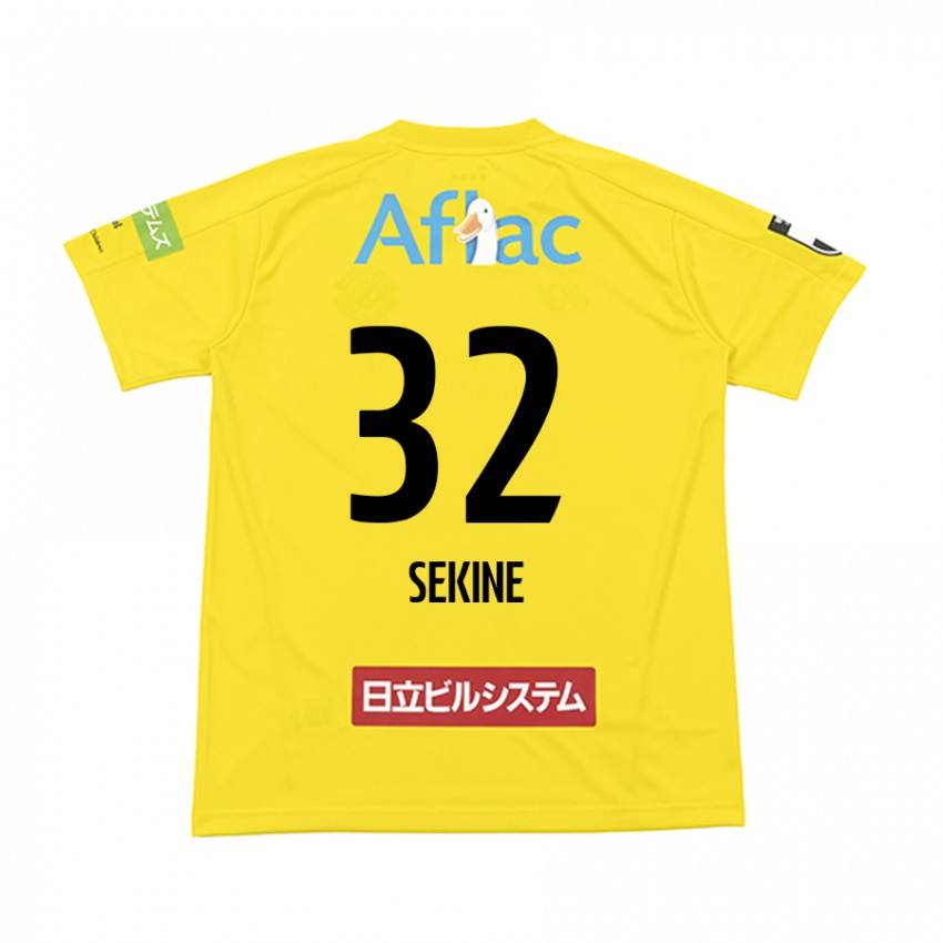 Enfant Maillot Hiroki Sekine #32 Jaune Noir Tenues Domicile 2024/25 T-Shirt Belgique