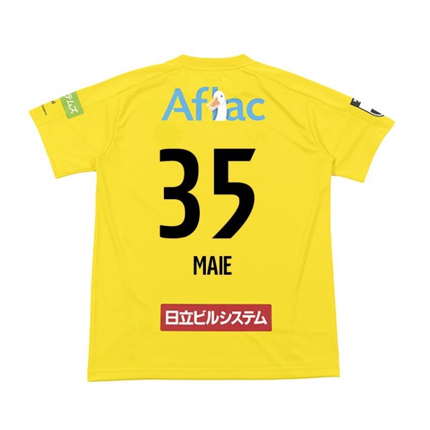 Enfant Maillot Hidetaka Maie #35 Jaune Noir Tenues Domicile 2024/25 T-Shirt Belgique