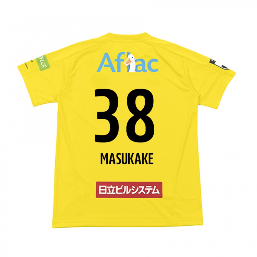 Enfant Maillot Yugo Masukake #38 Jaune Noir Tenues Domicile 2024/25 T-Shirt Belgique