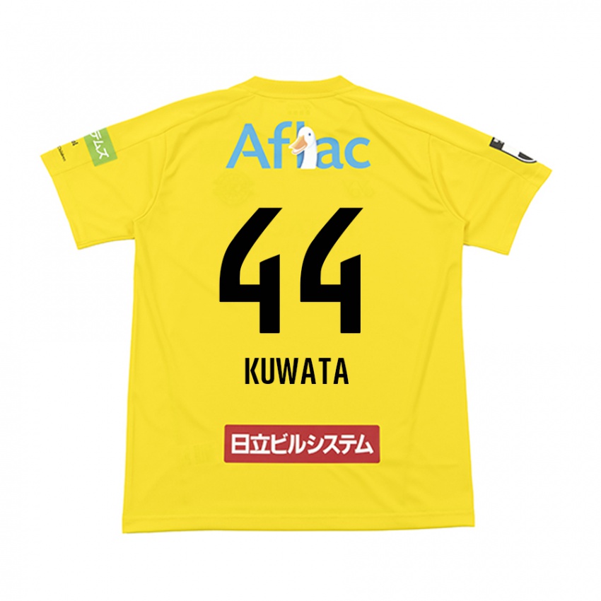 Enfant Maillot Taisei Kuwata #44 Jaune Noir Tenues Domicile 2024/25 T-Shirt Belgique