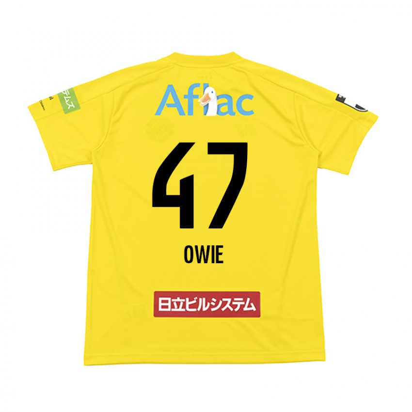 Enfant Maillot William Owie #47 Jaune Noir Tenues Domicile 2024/25 T-Shirt Belgique