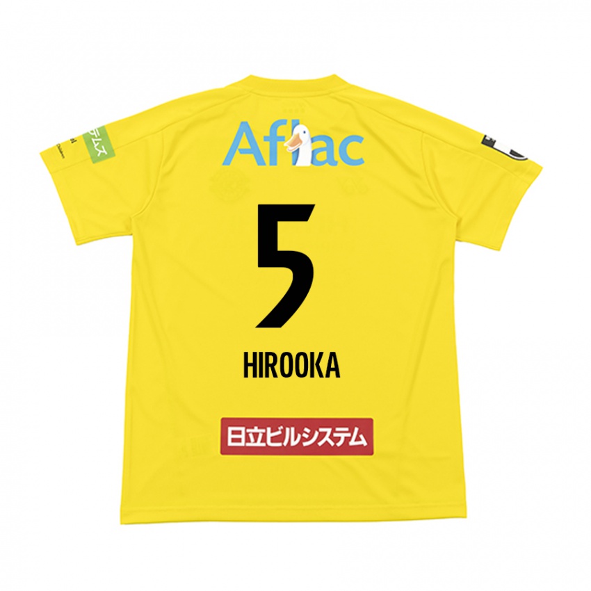 Enfant Maillot Eita Hirooka #5 Jaune Noir Tenues Domicile 2024/25 T-Shirt Belgique