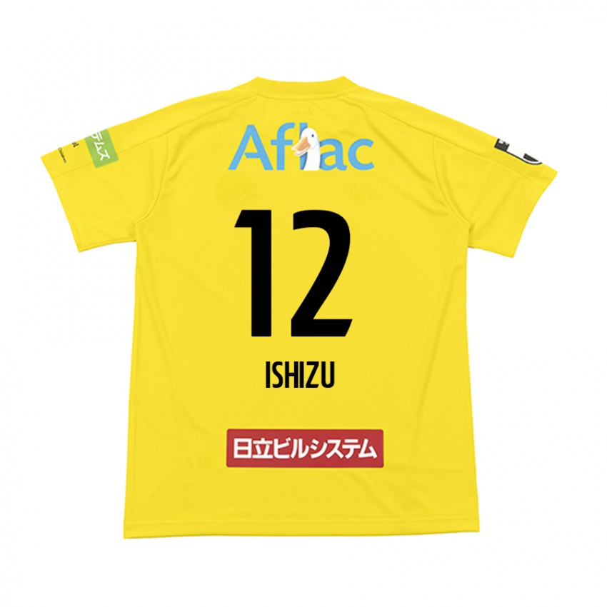 Enfant Maillot Kazuki Ishizu #12 Jaune Noir Tenues Domicile 2024/25 T-Shirt Belgique