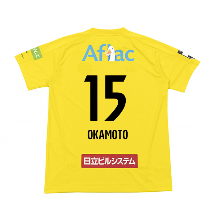 Enfant Maillot Ryoji Okamoto #15 Jaune Noir Tenues Domicile 2024/25 T-Shirt Belgique