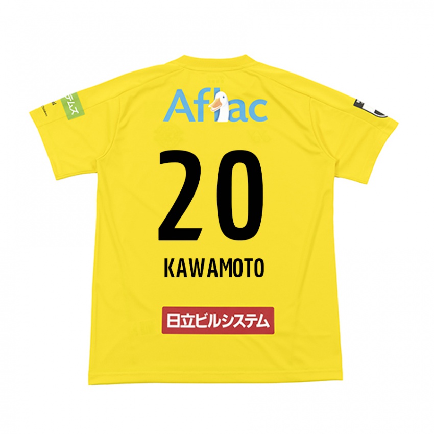 Enfant Maillot Daizen Kawamoto #20 Jaune Noir Tenues Domicile 2024/25 T-Shirt Belgique