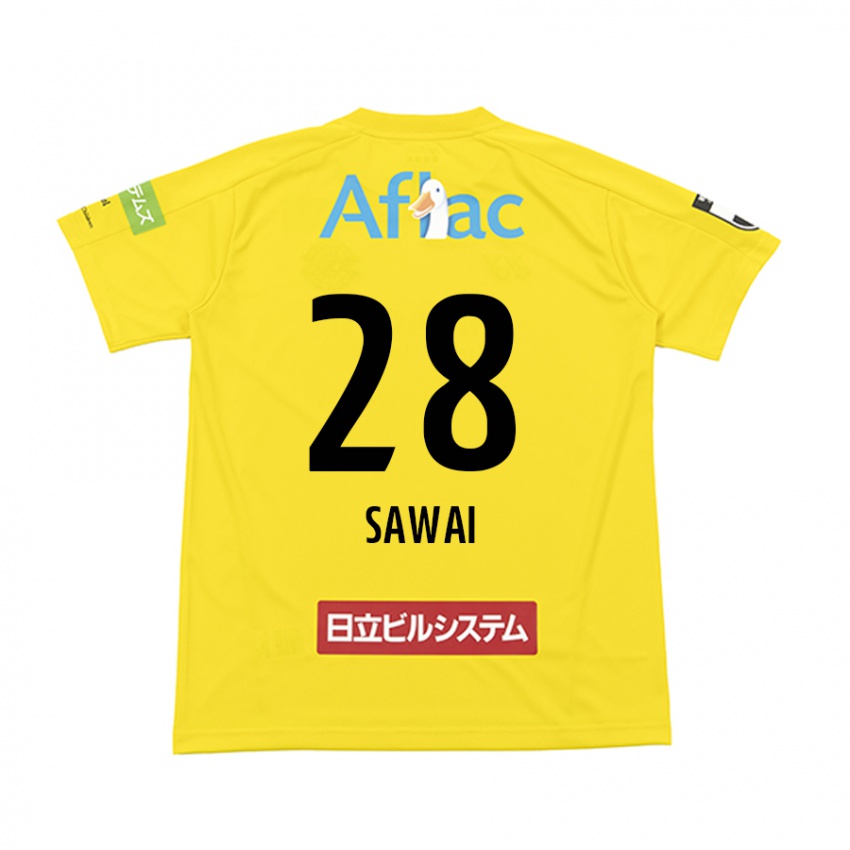 Enfant Maillot Retsu Sawai #28 Jaune Noir Tenues Domicile 2024/25 T-Shirt Belgique