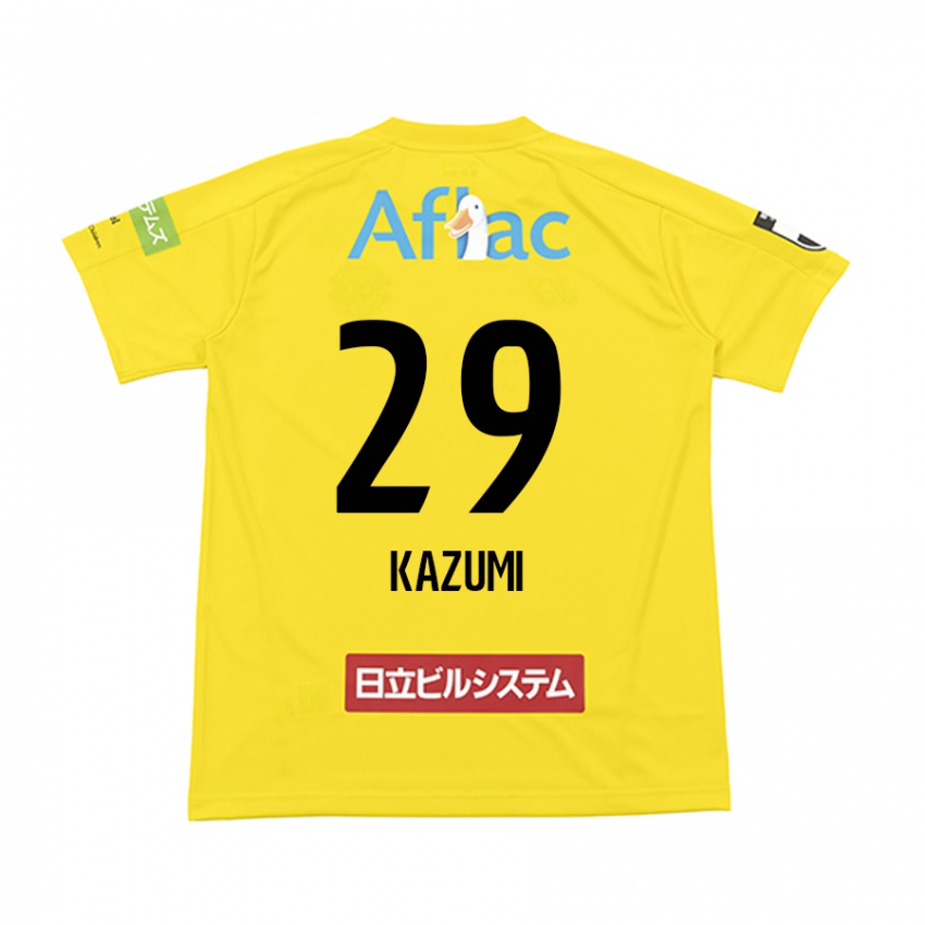 Enfant Maillot Takuto Kazumi #29 Jaune Noir Tenues Domicile 2024/25 T-Shirt Belgique