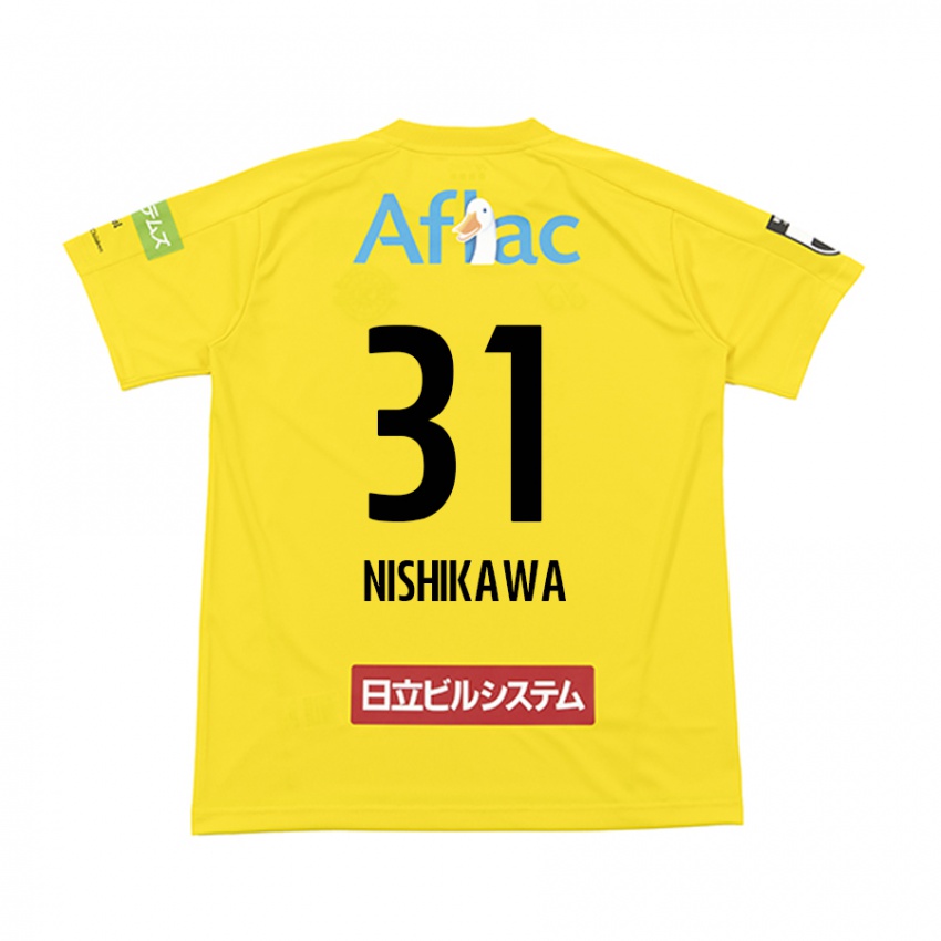 Enfant Maillot Genki Nishikawa #31 Jaune Noir Tenues Domicile 2024/25 T-Shirt Belgique