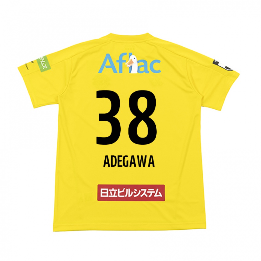 Enfant Maillot Koa Adegawa #38 Jaune Noir Tenues Domicile 2024/25 T-Shirt Belgique