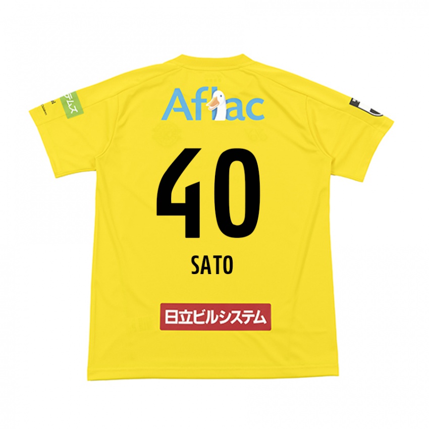 Enfant Maillot Raku Sato #40 Jaune Noir Tenues Domicile 2024/25 T-Shirt Belgique