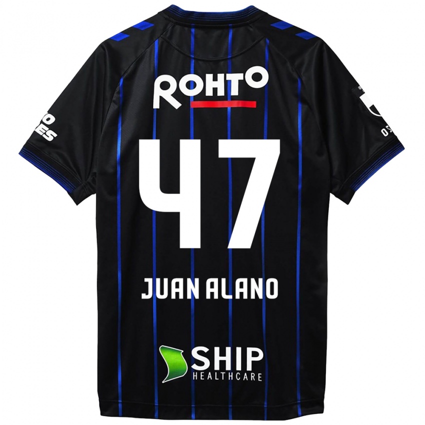 Enfant Maillot Juan Alano #47 Noir Bleu Tenues Domicile 2024/25 T-Shirt Belgique