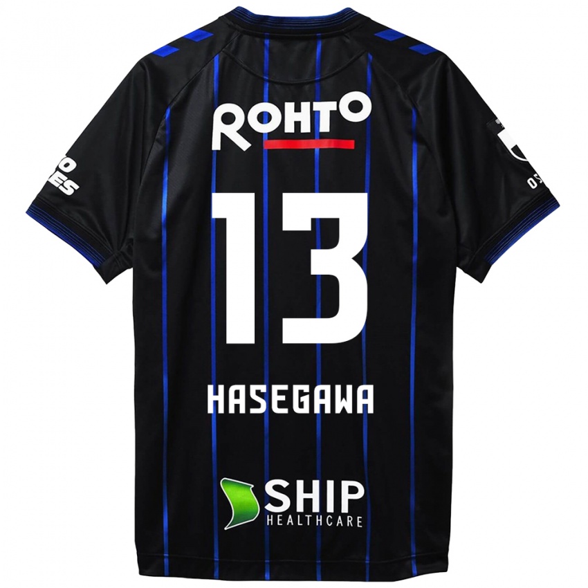 Enfant Maillot Kosei Hasegawa #13 Noir Bleu Tenues Domicile 2024/25 T-Shirt Belgique