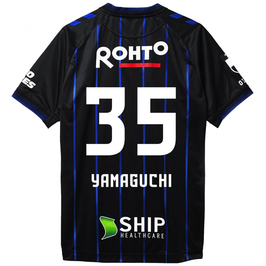 Enfant Maillot Haruta Yamaguchi #35 Noir Bleu Tenues Domicile 2024/25 T-Shirt Belgique