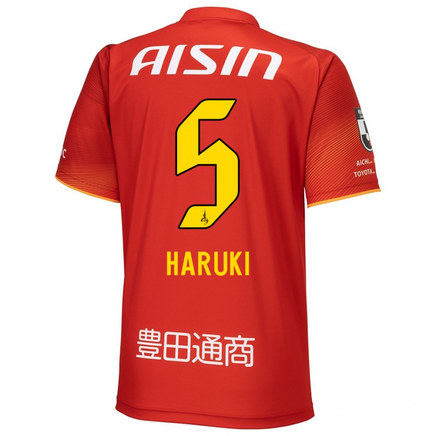 Enfant Maillot Haruki Yoshida #5 Rouge Blanc Jaune Tenues Domicile 2024/25 T-Shirt Belgique