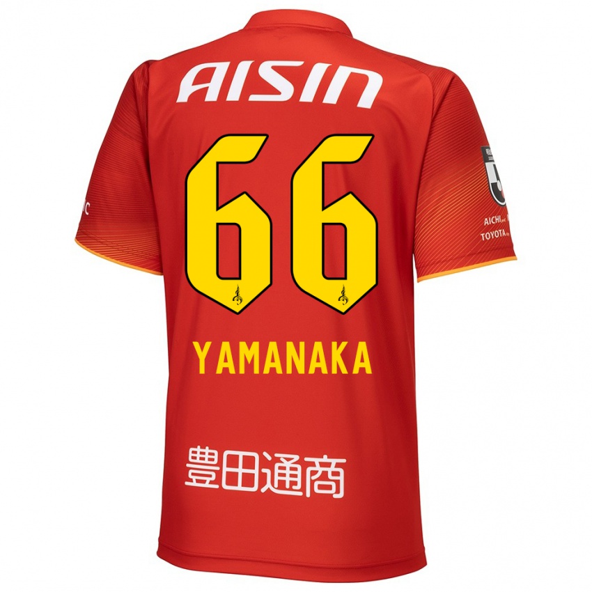 Enfant Maillot Ryosuke Yamanaka #66 Rouge Blanc Jaune Tenues Domicile 2024/25 T-Shirt Belgique