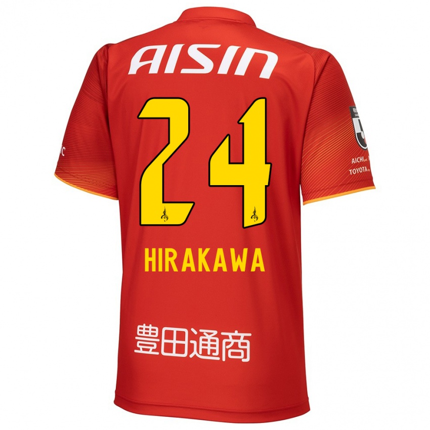 Enfant Maillot Haruto Hirakawa #24 Rouge Blanc Jaune Tenues Domicile 2024/25 T-Shirt Belgique