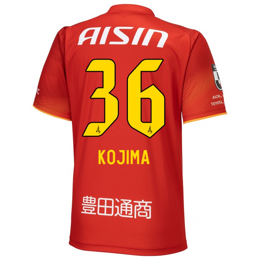 Enfant Maillot Aoto Kojima #36 Rouge Blanc Jaune Tenues Domicile 2024/25 T-Shirt Belgique