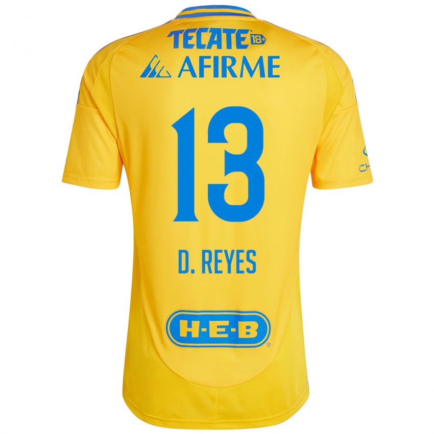 Enfant Maillot Diego Reyes #13 Or Jaune Tenues Domicile 2024/25 T-Shirt Belgique