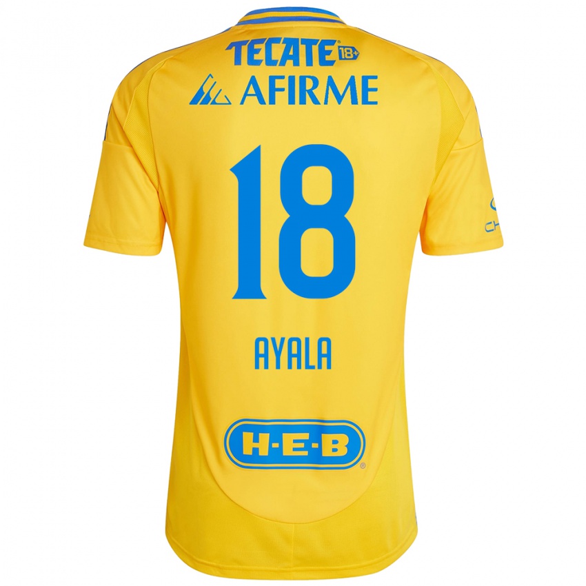 Enfant Maillot David Ayala #18 Or Jaune Tenues Domicile 2024/25 T-Shirt Belgique