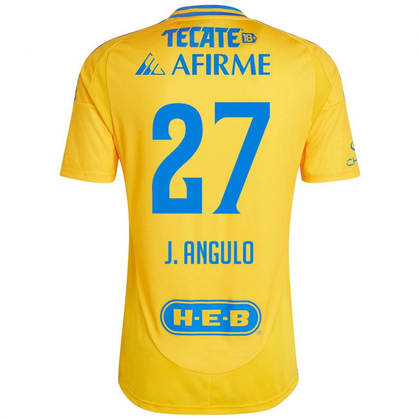 Enfant Maillot Jesús Angulo #27 Or Jaune Tenues Domicile 2024/25 T-Shirt Belgique