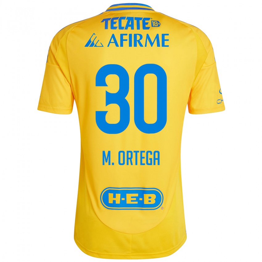 Enfant Maillot Miguel Ortega #30 Or Jaune Tenues Domicile 2024/25 T-Shirt Belgique