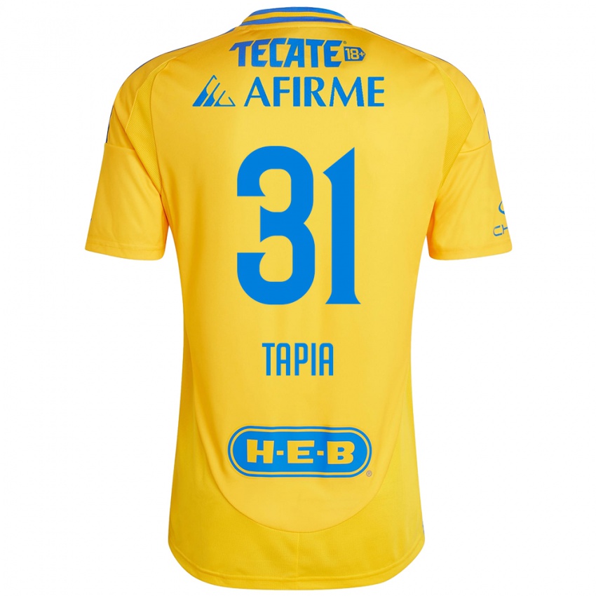 Enfant Maillot Fernando Tapia #31 Or Jaune Tenues Domicile 2024/25 T-Shirt Belgique