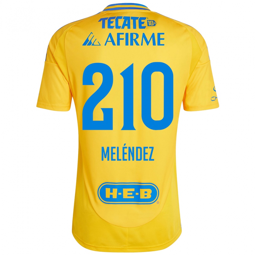 Enfant Maillot Marcelo Meléndez #210 Or Jaune Tenues Domicile 2024/25 T-Shirt Belgique