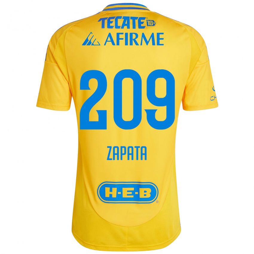 Enfant Maillot Jorge Zapata #209 Or Jaune Tenues Domicile 2024/25 T-Shirt Belgique