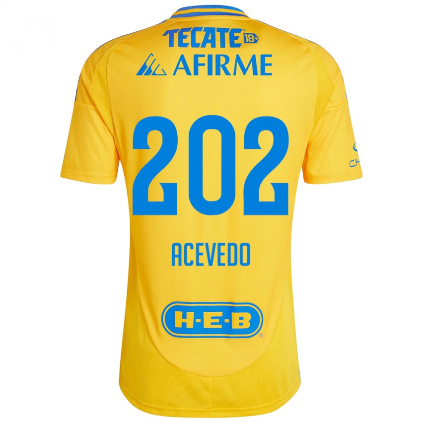 Enfant Maillot José Acevedo #202 Or Jaune Tenues Domicile 2024/25 T-Shirt Belgique