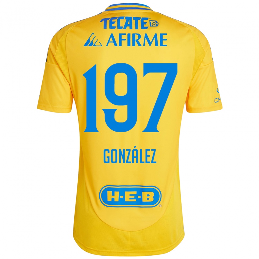 Enfant Maillot Germán González #197 Or Jaune Tenues Domicile 2024/25 T-Shirt Belgique