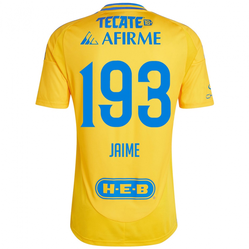 Enfant Maillot Kenneth Jaime #193 Or Jaune Tenues Domicile 2024/25 T-Shirt Belgique