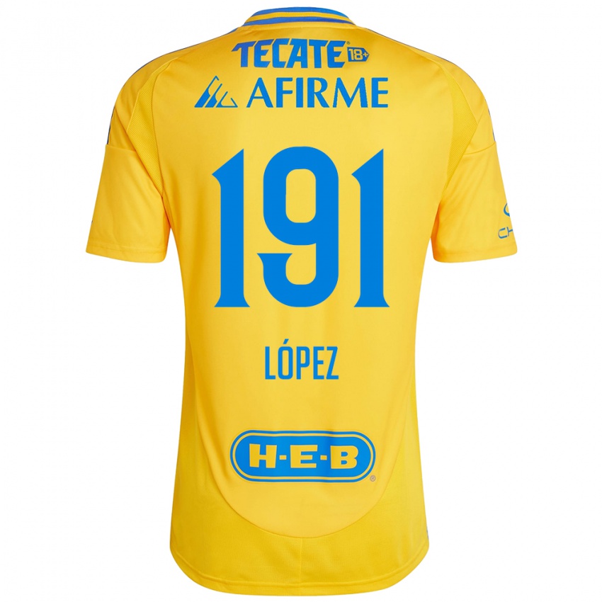 Enfant Maillot Adrián López #191 Or Jaune Tenues Domicile 2024/25 T-Shirt Belgique