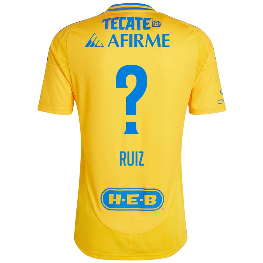 Enfant Maillot Luis Ruiz #0 Or Jaune Tenues Domicile 2024/25 T-Shirt Belgique