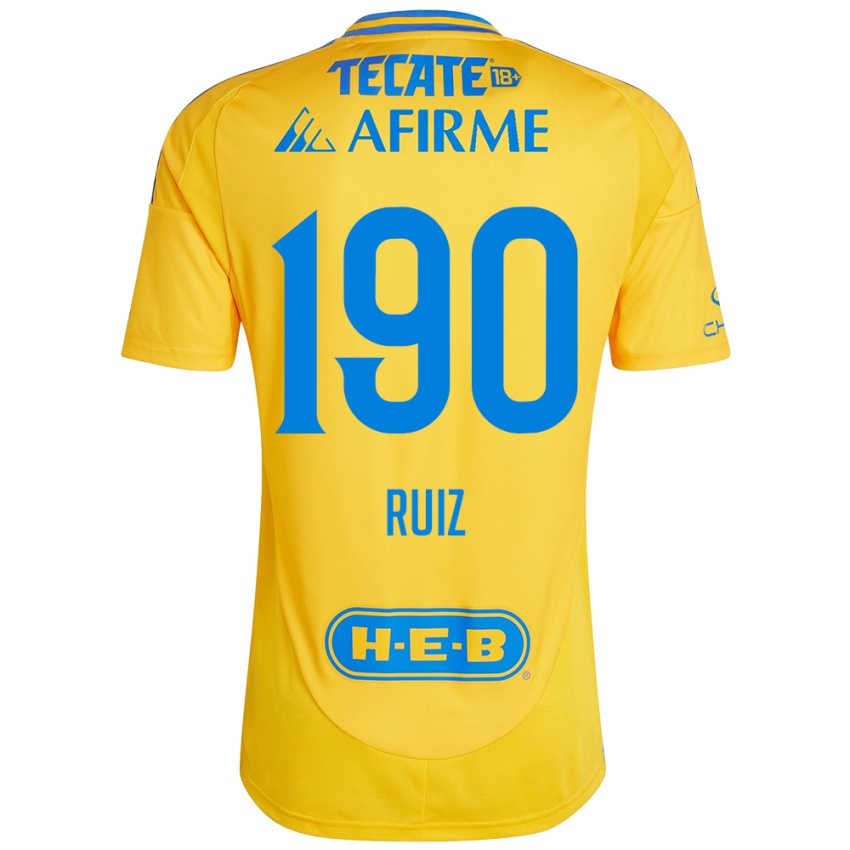 Enfant Maillot Óscar Ruiz #190 Or Jaune Tenues Domicile 2024/25 T-Shirt Belgique