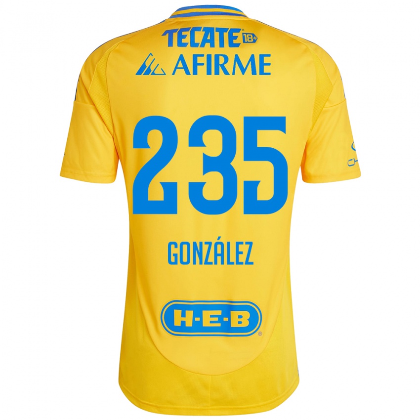 Enfant Maillot Mauricio González #235 Or Jaune Tenues Domicile 2024/25 T-Shirt Belgique