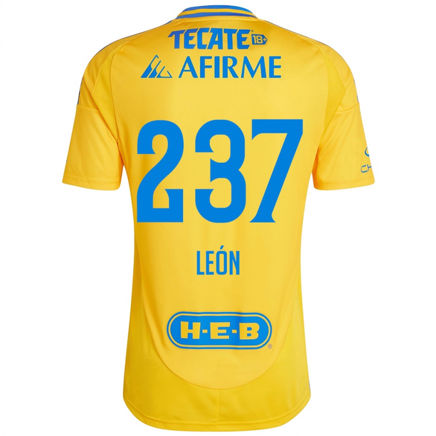 Enfant Maillot Gabriel León #237 Or Jaune Tenues Domicile 2024/25 T-Shirt Belgique